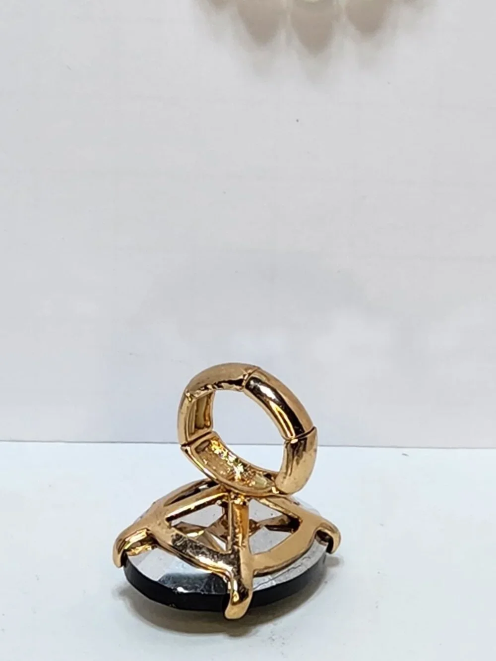 Oversized Faceted Crystal Statement Stretch Ring